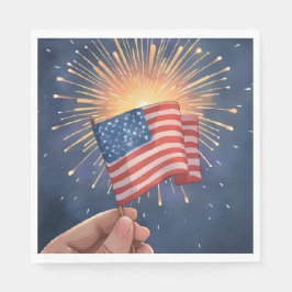 Servilleta De Papel Fiesta Patriótica de la Bandera Americana