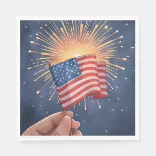Servilleta De Papel Fiesta Patriótica de la Bandera Americana