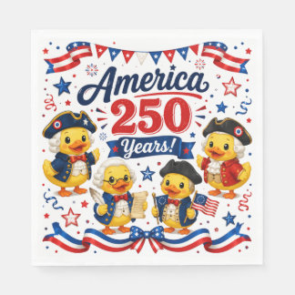Servilleta De Papel Fiesta Patriótica de Patitos América 250 Años 