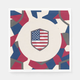 Servilleta De Papel Fiesta Patriótica Militar Geométrica Moderna Orgul