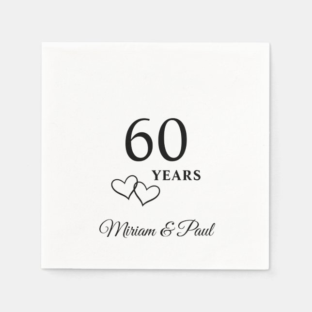 Servilleta De Papel Fiesta Personalizada de Aniversario de Bodas númer (Anverso)