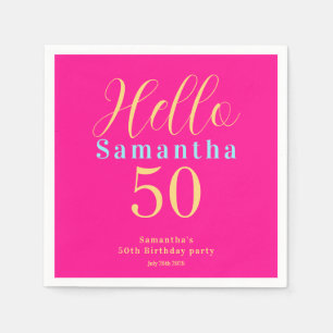 Servilleta De Papel Fiesta Personalizada de Cumpleaños 50 Aniversario