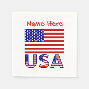 Servilleta De Papel Fiesta personalizada de EE. UU. Estados Unidos Amé