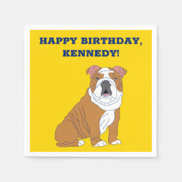 Servilleta De Papel Fiesta personalizada de Ilustracion de Bulldog en 