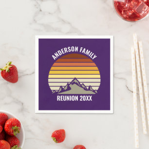 Servilleta De Papel Fiesta personalizada de montaña al atardecer retro