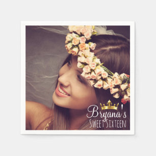 Servilleta De Papel Fiesta Personalizada Dulces 16 Foto Imagen Persona