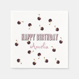 Servilleta De Papel Fiesta personalizado de la cereza oscura