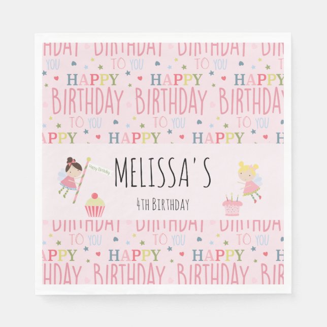 Servilleta De Papel Fiesta personalizado de la leche de cumpleaños (Anverso)