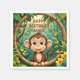 Servilleta De Papel "Fiesta Personalizado de monos NAPKIN - Niños Pers
