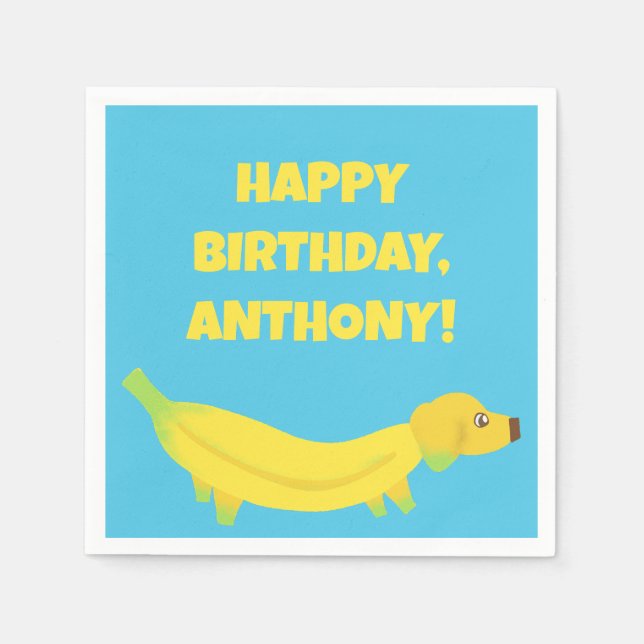 Servilleta De Papel Fiesta Personalizado de perros bananeros (Anverso)