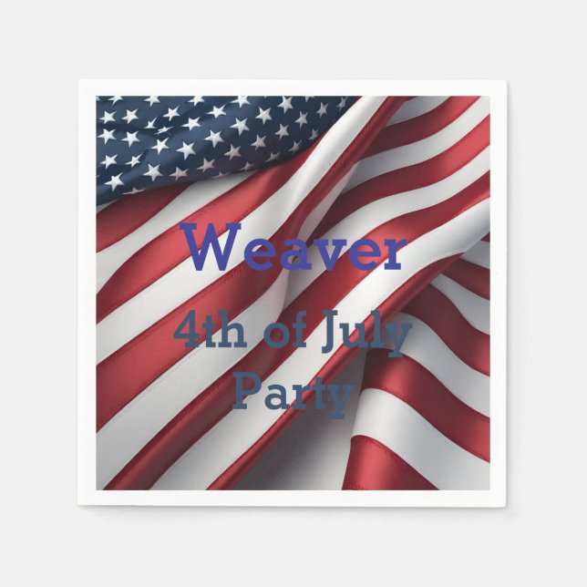 Servilleta De Papel Fiesta personalizado del 4 de julio (Anverso)