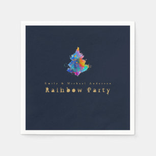 Servilleta De Papel Fiesta personalizado del árbol navideño arcoiris m