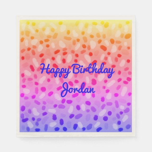 Servilleta De Papel Fiesta personalizado del festival arcoiris multico (Anverso)