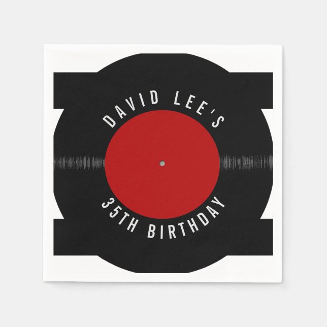 Servilleta De Papel Fiesta personalizado del registro de vinilo retro  (Anverso)
