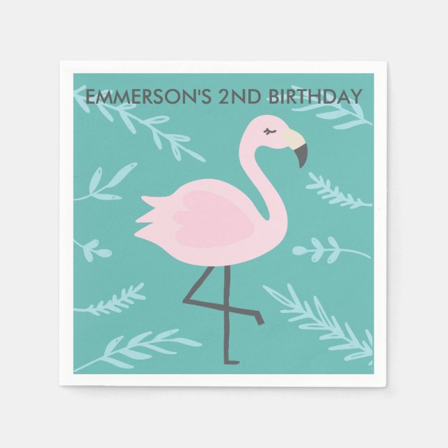 Servilleta De Papel Fiesta personalizado Flamingo Pastel Napkin (Anverso)
