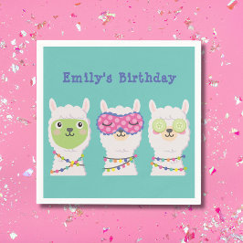 Servilleta De Papel fiesta pijama, etiquetas de favor del partido llam