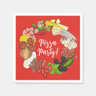 Servilleta De Papel Fiesta Pizza Toppings Pie de comida italiana Pizze