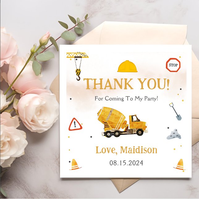 Servilleta De Papel Fiesta por el cumpleaños de la construcción gracia (Subido por el creador)