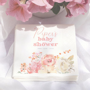 Servilleta De Papel Fiesta Prenatal de Niña Bohemia Floral Retro