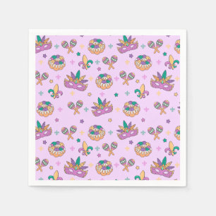 Servilleta De Papel Fiesta Preppy Mardi Gras King Cake