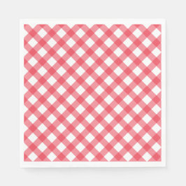 Servilleta De Papel Fiesta Preppy Picnic Red Plaid Gingham