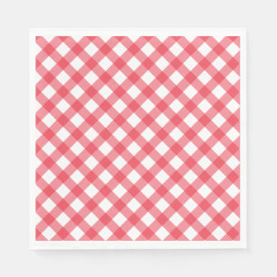 Servilleta De Papel Fiesta Preppy Picnic Red Plaid Gingham