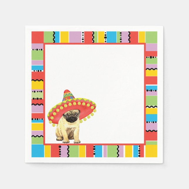 Servilleta De Papel Fiesta Pug (Anverso)