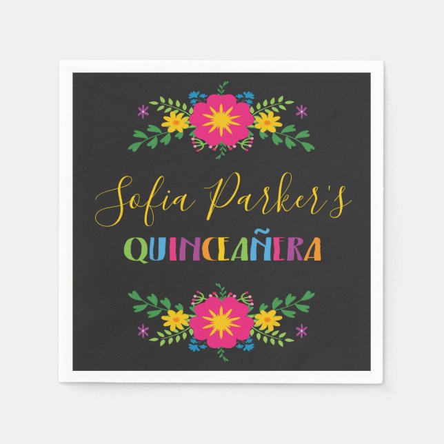 Servilleta De Papel Fiesta Quinceañera (Anverso)
