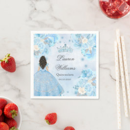 Servilleta De Papel Fiesta Quinceanera de Blue Winter Wonderland