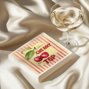 Servilleta De Papel Fiesta Retro Cherry Cafe Rojo Amarillo para Baby S