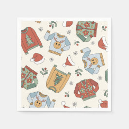 Servilleta De Papel Fiesta Retro de Navidad con Jersey Feo