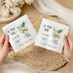 Servilleta De Papel Fiesta Retro Minimalista A Tini One Baby Shower