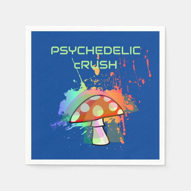 Servilleta De Papel ¡Fiesta retro psicodélico como si fuera 1969! (Anverso)