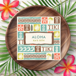 Servilleta De Papel Fiesta Retro Tiki Aloha Cumpleaños