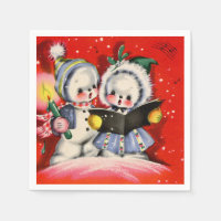 fiesta retro vintage de navidad caroling de niños 