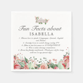 Servilleta De Papel Fiesta Rosa Quinceañera Fun Facts Napkins