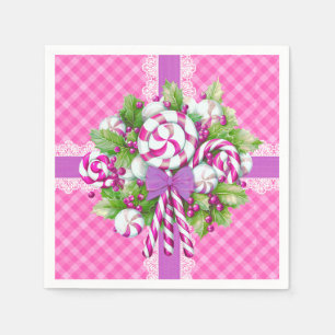 Servilleta De Papel Fiesta rosa y morada de canto de caramelo