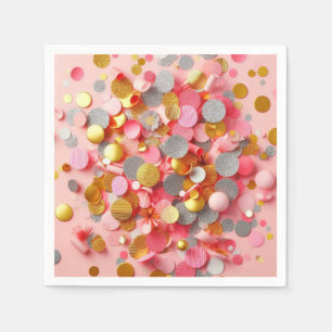 Servilleta De Papel ¡fiesta rosado confetti!