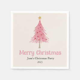 Servilleta De Papel Fiesta rosado de Rubor de árbol de Navidad lindo