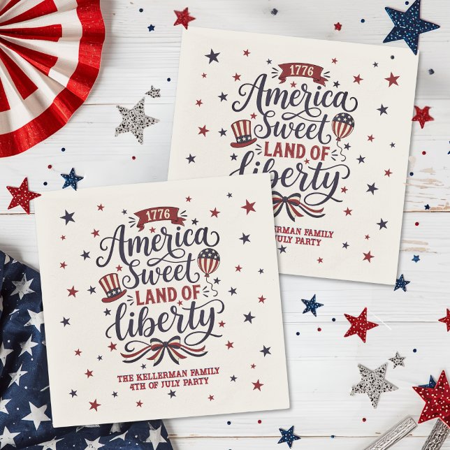 Servilleta De Papel Fiesta Rústica del 4 de Julio (Rustic 4th Of July Party Napkins)
