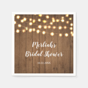 Servilleta De Papel Fiesta Rústico enciende celebración de Faux Wood