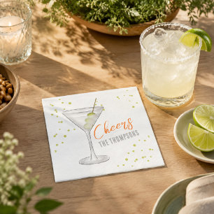 Servilleta De Papel Fiesta Sencilla Cóctel Martini Caprichoso