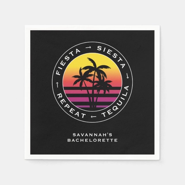 Servilleta De Papel Fiesta Siesta Tequila Repetir Despedida de Soltera (Anverso)
