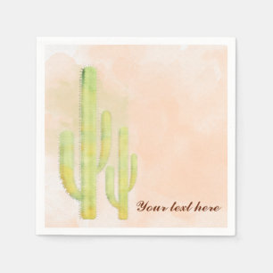 Servilleta De Papel Fiesta Simple del Suroeste de Cactus Acuarela