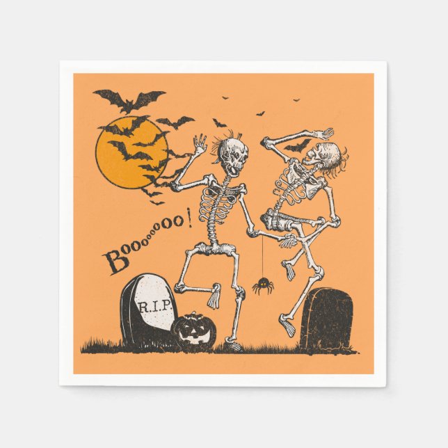 Servilleta De Papel Fiesta Skeleton Halloween (Anverso)