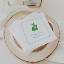 Servilleta De Papel Fiesta Smart Green And Blue Easter Rabbit Brunch