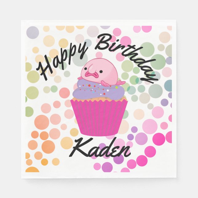 Servilleta De Papel Fiesta sobre la placa de papel de pez globo de cum (Anverso)