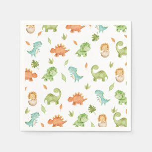 Servilleta De Papel Fiesta T-Rex Brontosaurus de Dinosaurios Amigables