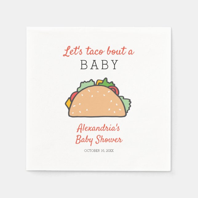 Servilleta De Papel Fiesta Taco por un Baby Shower (Anverso)