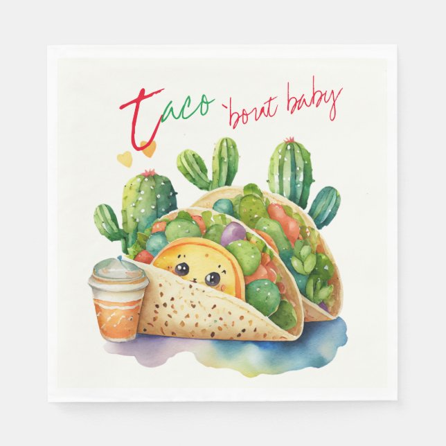 Servilleta De Papel Fiesta Taco 'sobre Baby Shower Cute Fun Moderno (Anverso)
